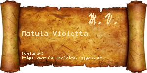 Matula Violetta névjegykártya